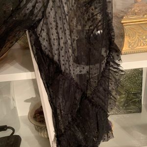 Eloquii Ruffle Black Lace Blouse